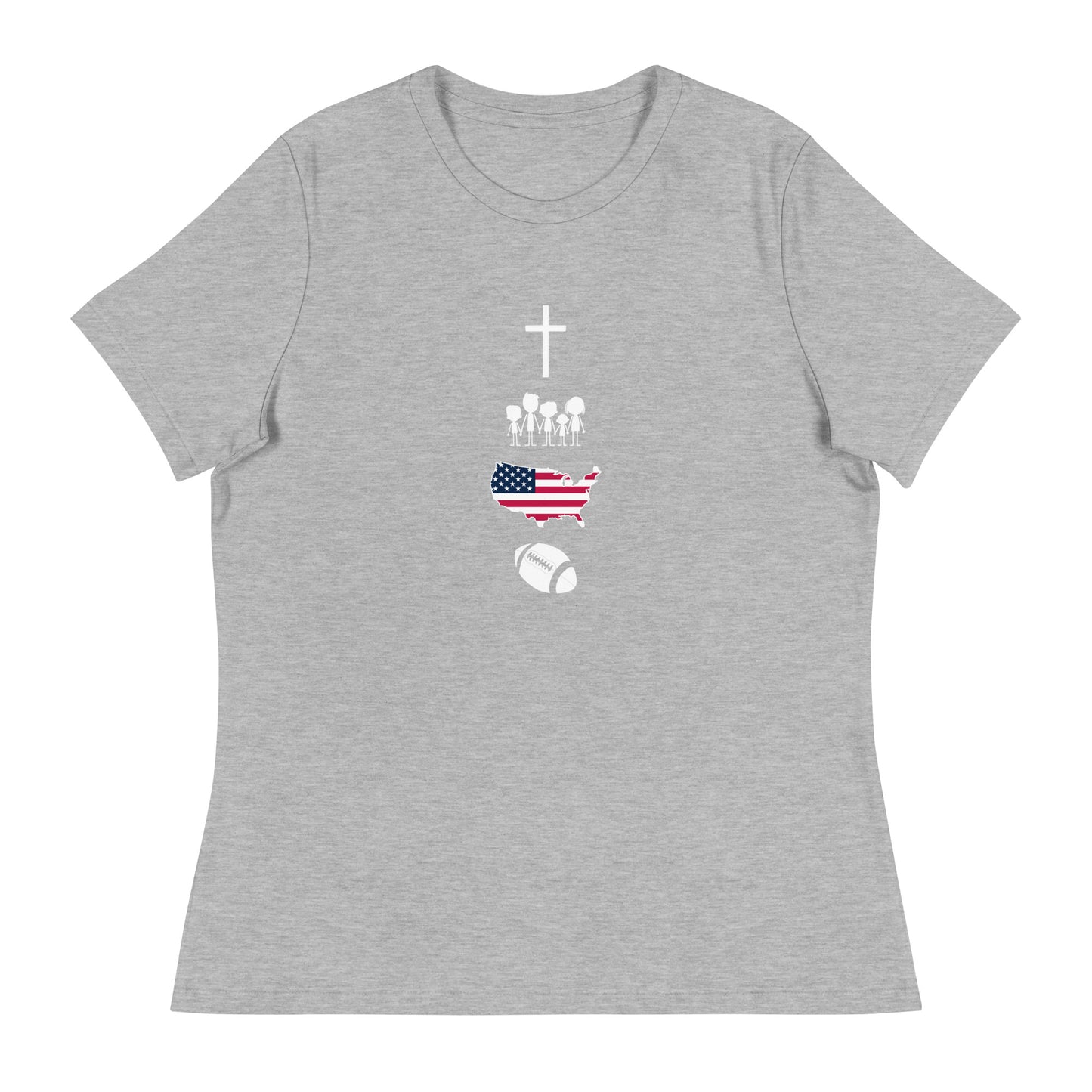 Faith Family Freedom Football Women's Relaxed T-Shirt