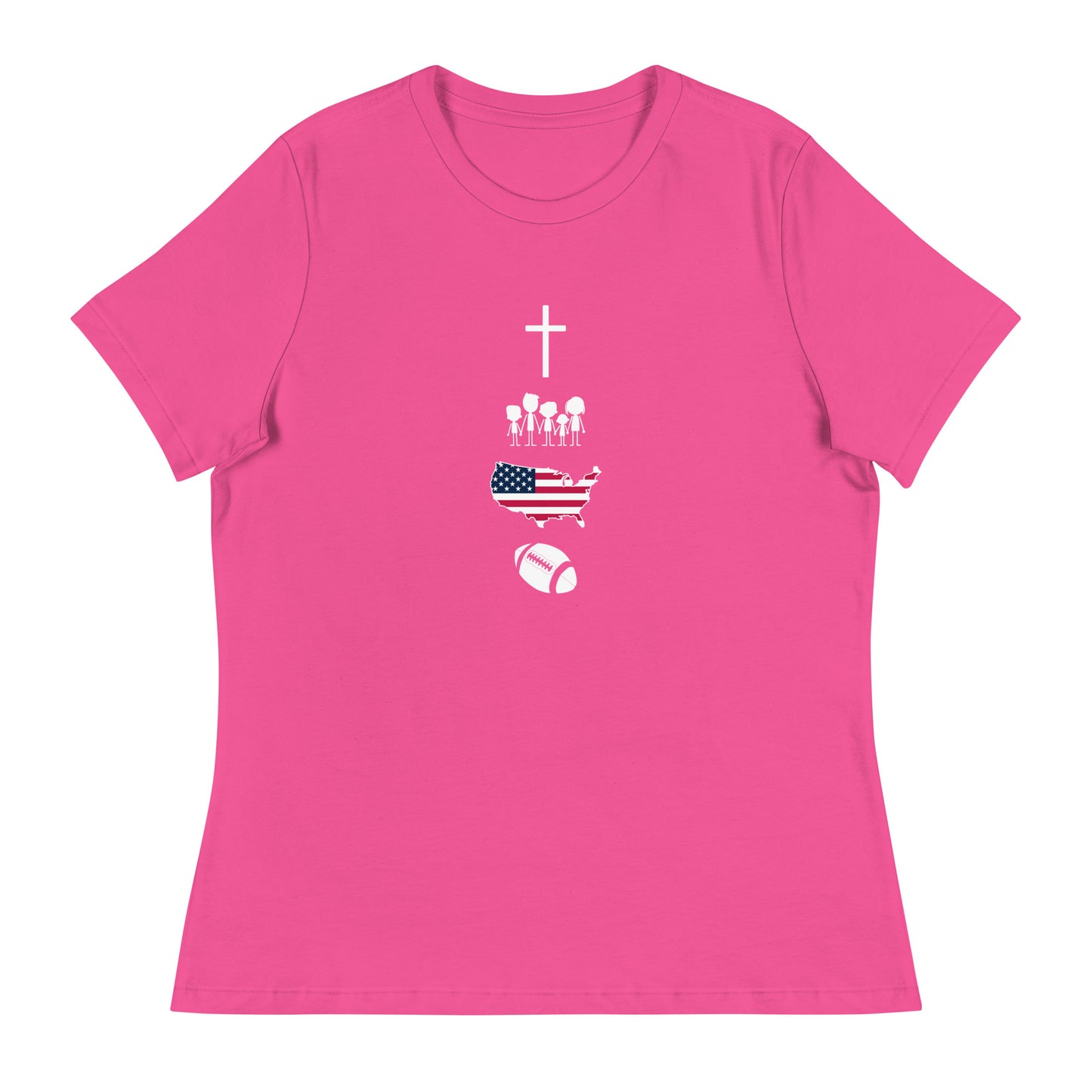 Faith Family Freedom Football Women's Relaxed T-Shirt