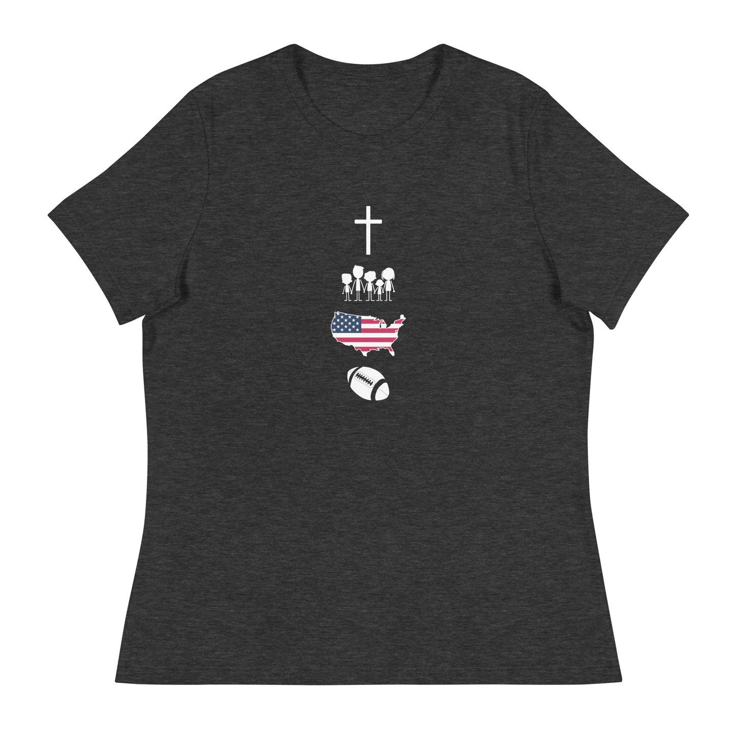 Faith Family Freedom Football Women's Relaxed T-Shirt