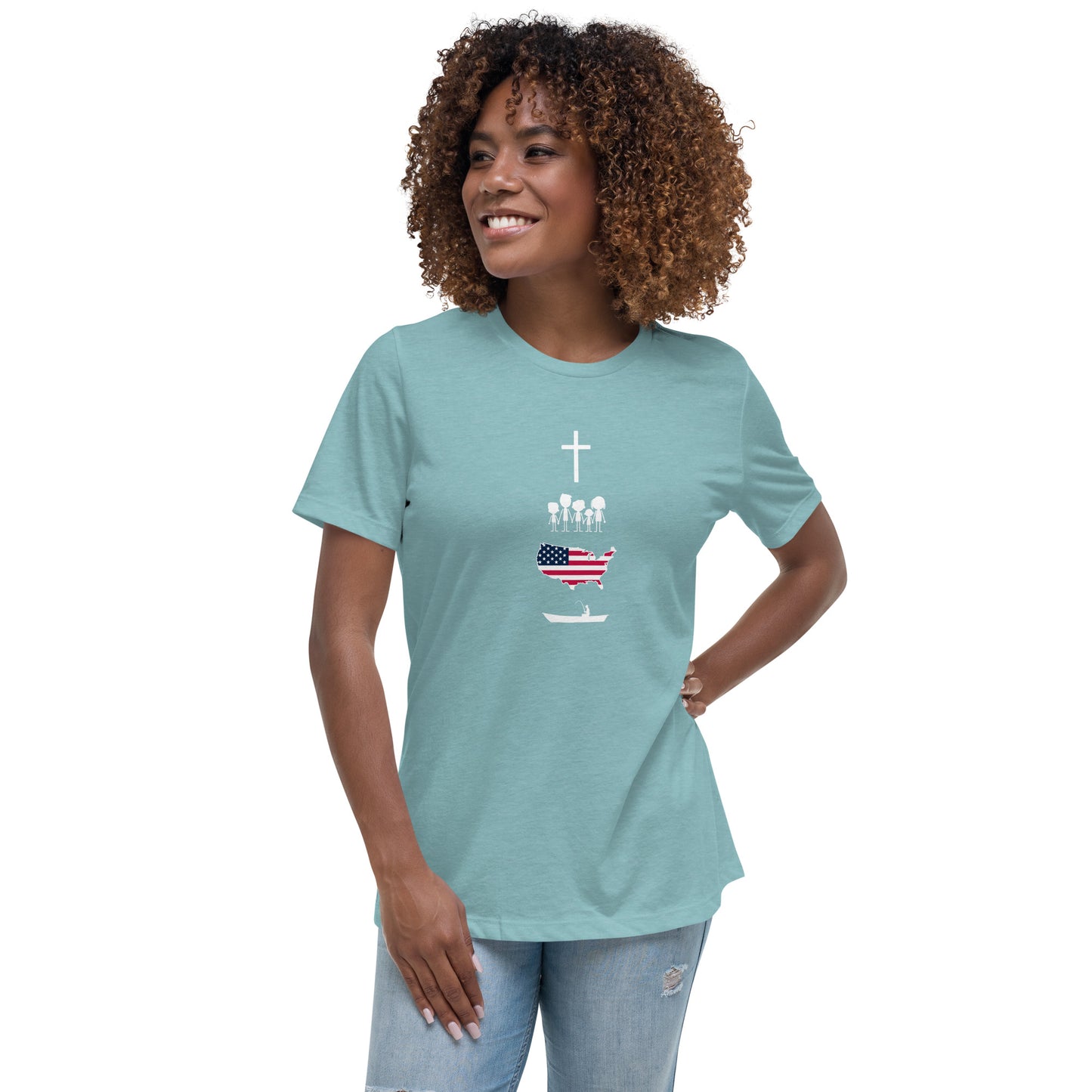 Faith Family Freedom Fishing Women's Relaxed T-Shirt