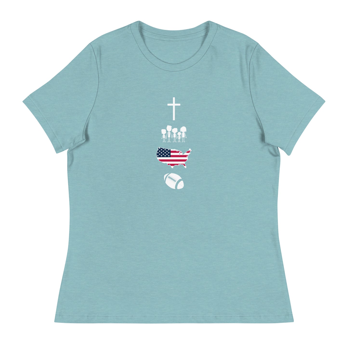 Faith Family Freedom Football Women's Relaxed T-Shirt