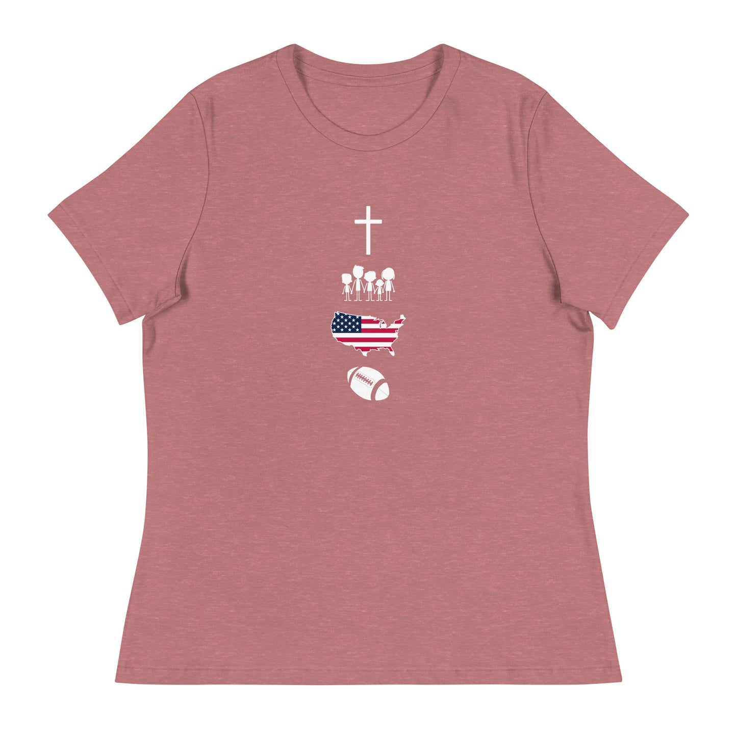 Faith Family Freedom Football Women's Relaxed T-Shirt