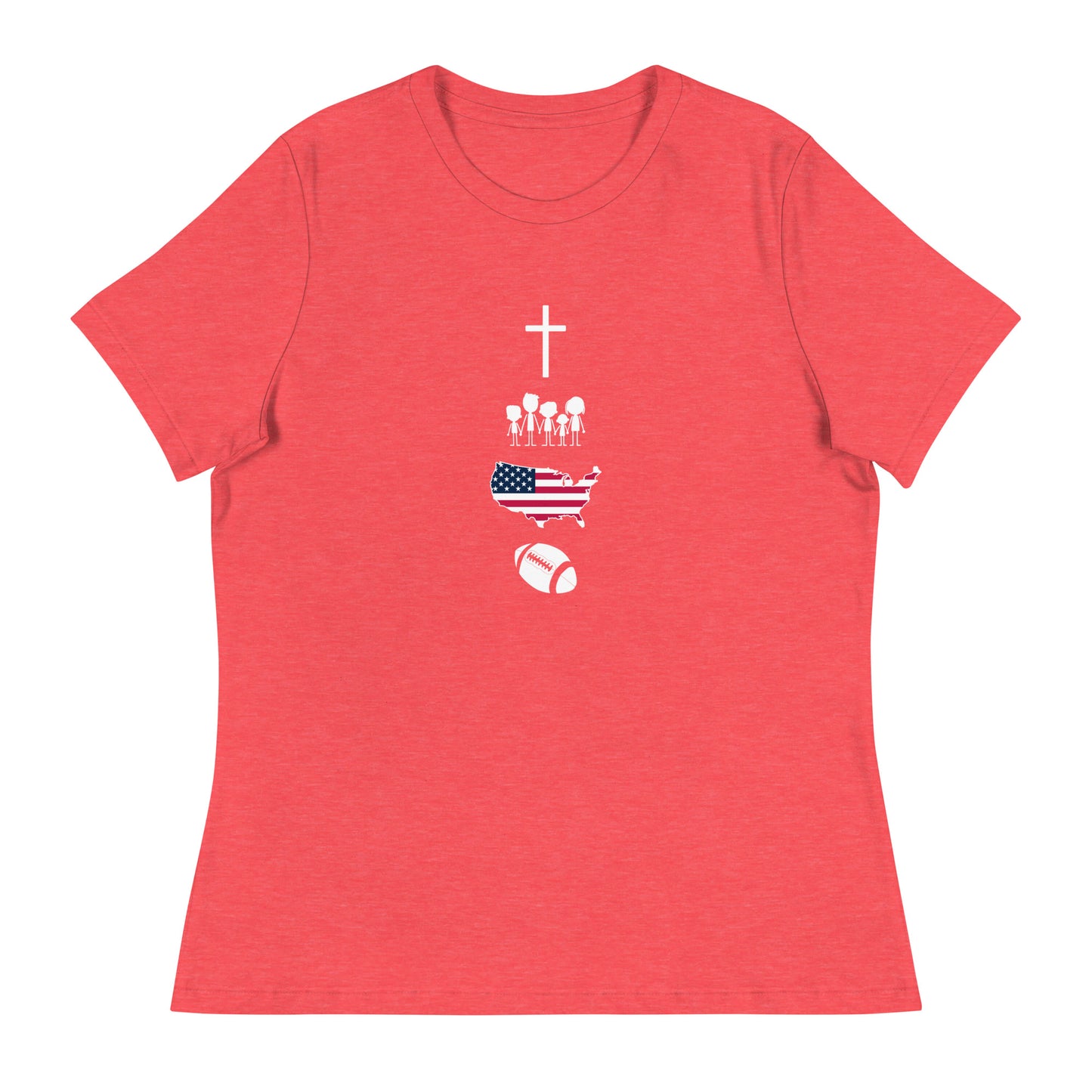 Faith Family Freedom Football Women's Relaxed T-Shirt